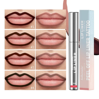 Lip Liner Peel Off Tattoo Lip gloss Colors Waterproof Long Lasting Matte Lip Tint Brown Contour Tear-off Lips Stain Cosmetic