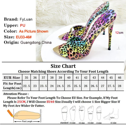 New Women High Heels Shoes for Woman's Peep Toe Pointed Toe Leopard Print Pumps Sexy Ladies Summer Party Sandals Stripper Heels