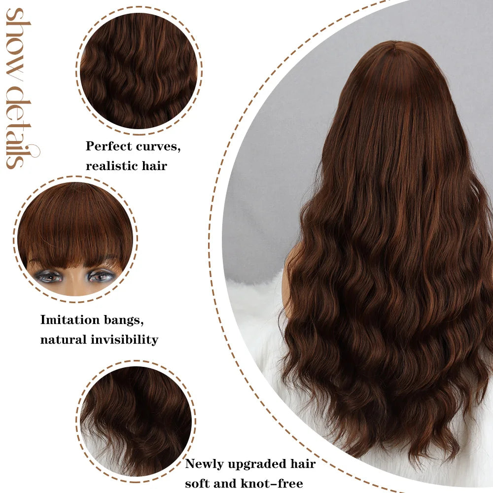 Long Curly Black Pink Blonde For Women Quality Natural Synthetic Wigs Cosplay Lolita