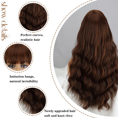 Long Curly Black Pink Blonde For Women Quality Natural Synthetic Wigs Cosplay Lolita