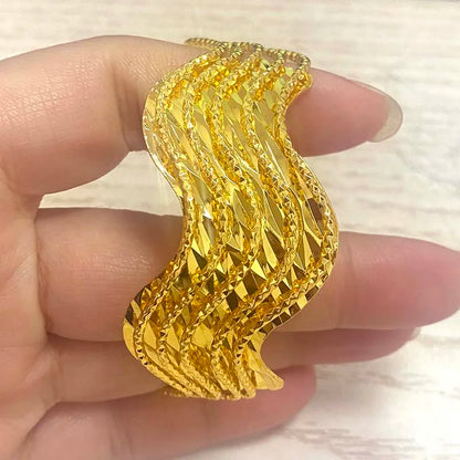 Gold Color Bangle For Women Girl  Occasions Thick Bracelet Bangles for Occasions