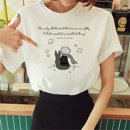 the Little Prince t-shirts women Y2K top girl anime 2000s comic clothing