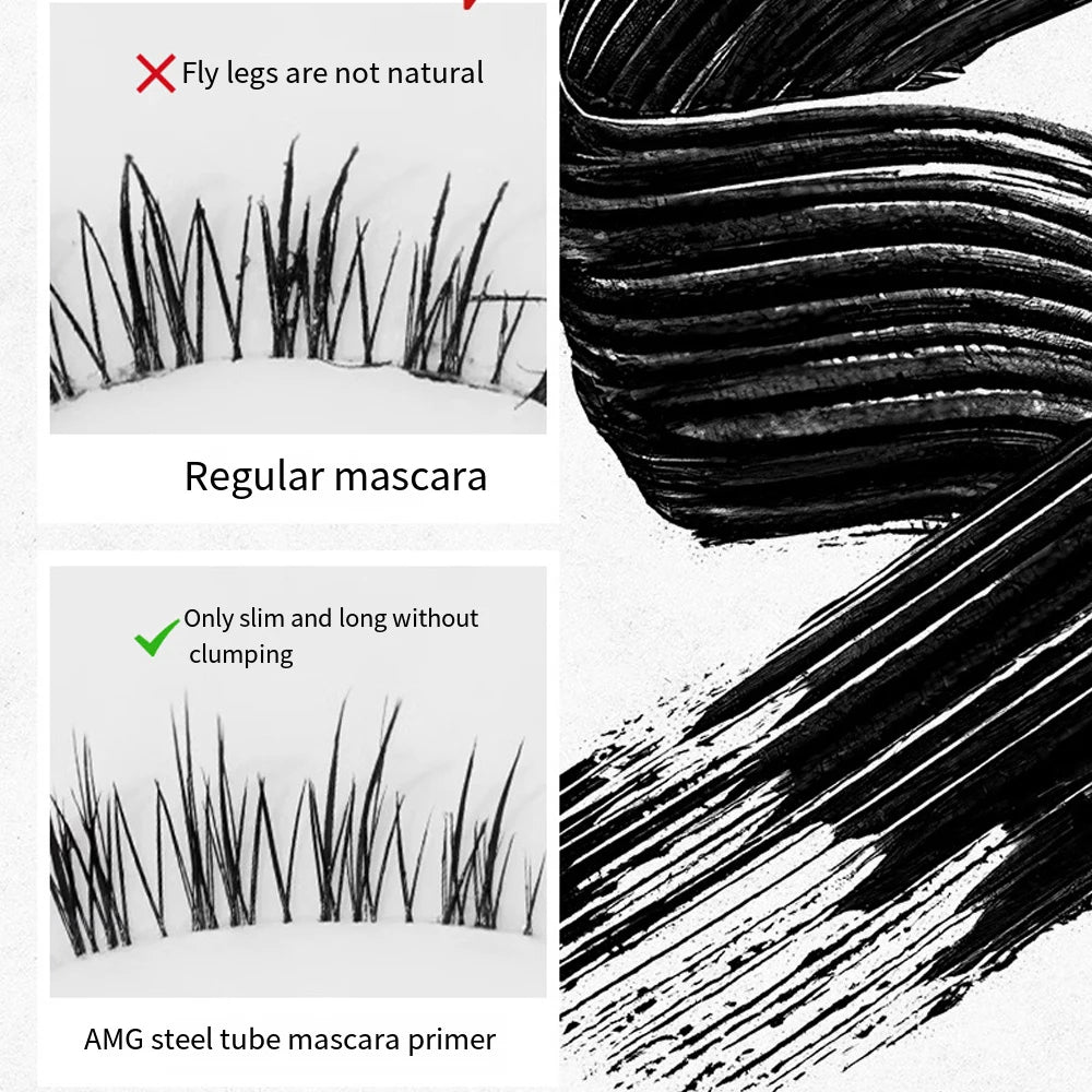 Small Steel Tube Mascara Black Thick Curling Eyelash Extensions Waterproof Long-lasting 4D Eye Lengthening Fast Dry Eyes Makeup