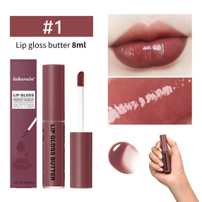 Butter Non-stick Cup Gloss Lip Gloss Moisturizing Mirror Lip Gloss Lasting Color Lip glaze Dye Lip Liquid Makeup For Women 8ml