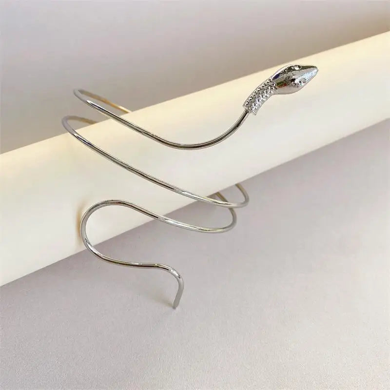 Punk Coiled Snake Spiral Upper Arm Cuff Armlet Armband Bangle Women Jewelry Swirl Snake Arm Cuff Armlet Bracelet