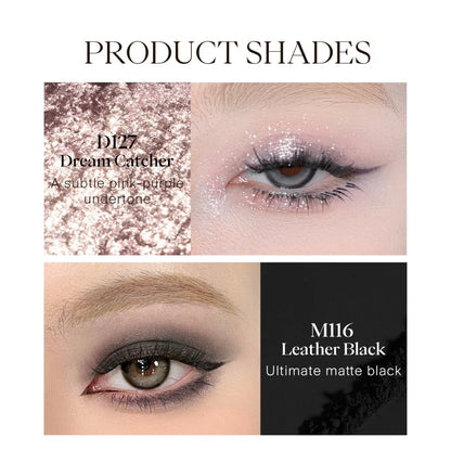 JOOCYEE Eyeshadow Single Long-lasting Natural Easy to blend High-pigmented Diamond shimmering Eyeshadow Black Blue