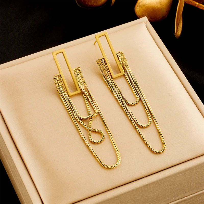 DIEYURO 316L Stainless Steel Heart Butterfly Leaf Drop Earrings For Women Girl Fashion Anti-rust Ear Jewelry