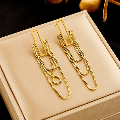 DIEYURO 316L Stainless Steel Heart Butterfly Leaf Drop Earrings For Women Girl Fashion Anti-rust Ear Jewelry