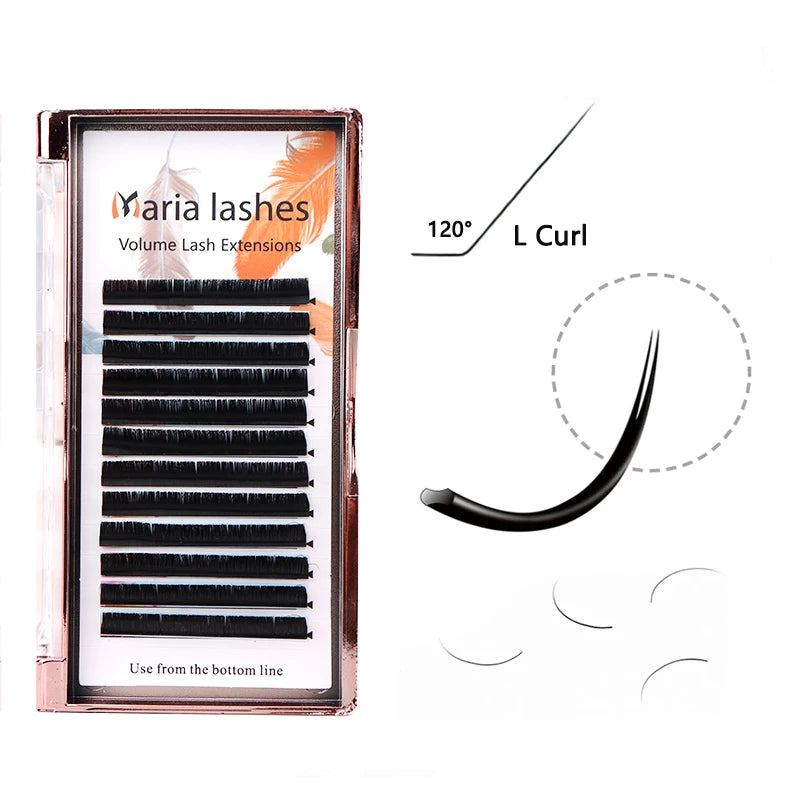 MARIA Matte Flat Eyelashes Extension L Curl Individual Mixed Spit Ellipse Soft Nature Lashes