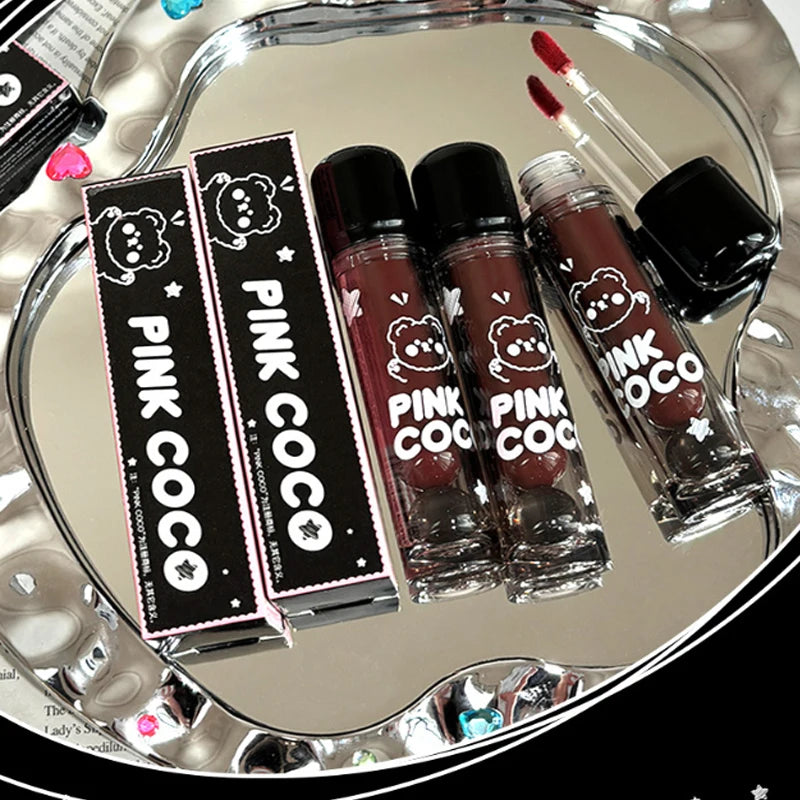 Mirror Glass Lip Tint Punk Dark Red Lip Inks Juice Lip Glaze Water Light Clear Lipstick Non Stick Cup Liquid Liptint Makeup