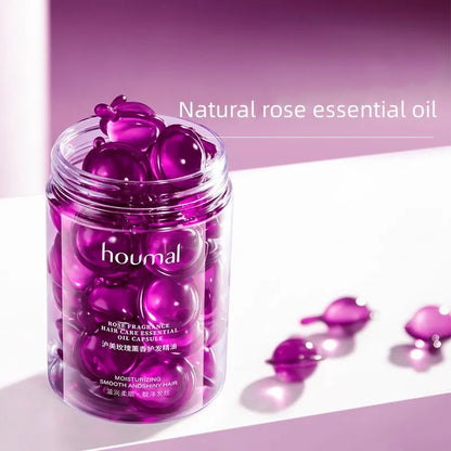 houmal Rose Essential Oil Capsules 30pcs  Supple Dry Hair Keratin Plant Complex Oil Dry Damaged Hair Repair Female Hair Care Products