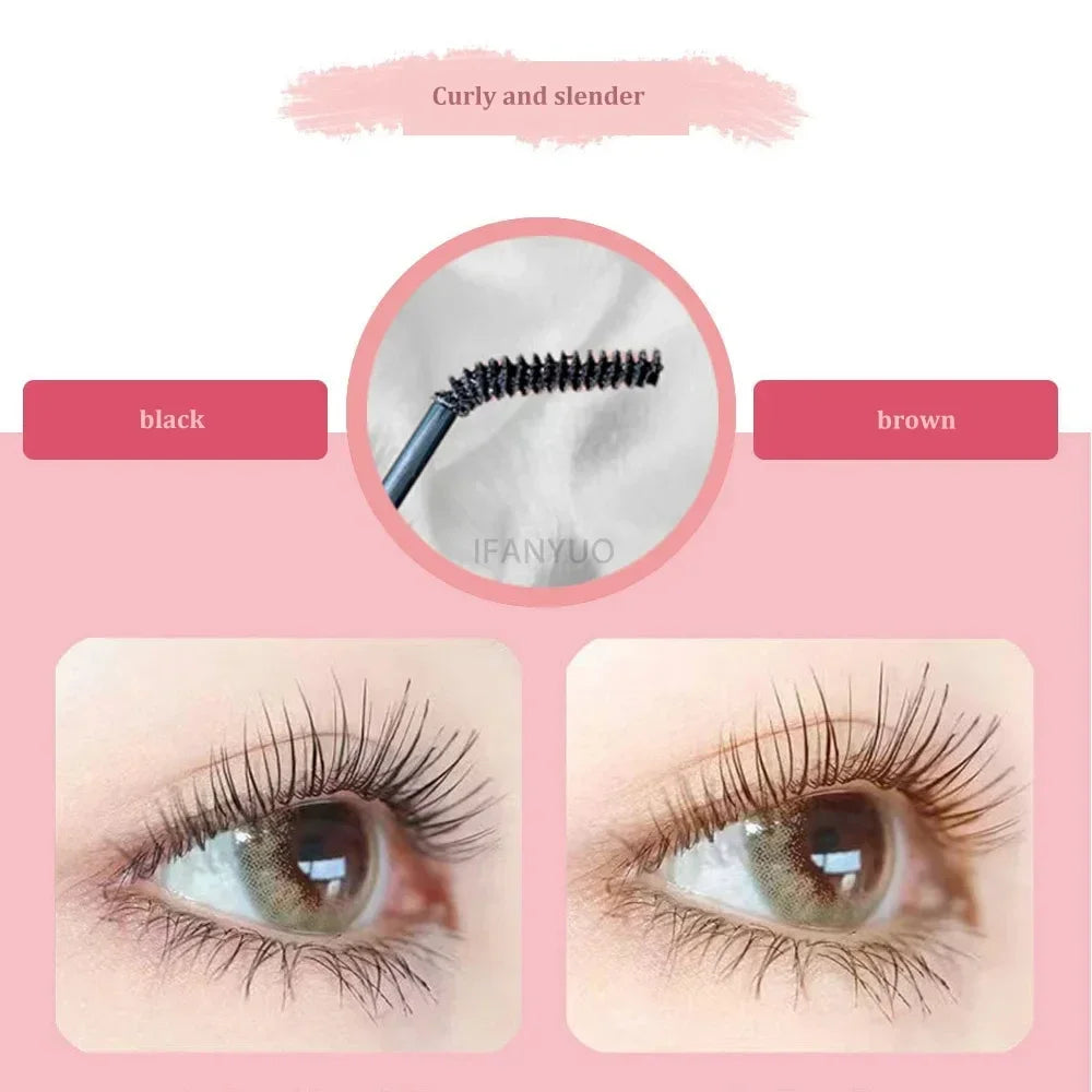 Ultra-fine Mascara Curl Thick Lengthening Eyelash Mascara Waterproof Non-smudge Brown Natural Curling Fine Brush Mascara Makeup