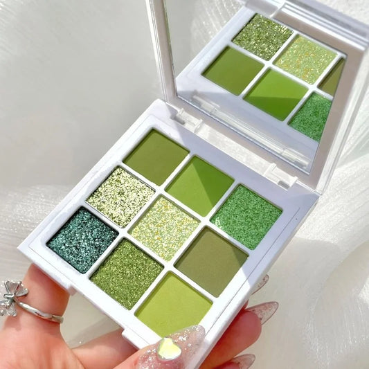 Cappuvini Avocados Green Pearl escent Eye shadow Palette Guacamole Glitter Sequins Brighten Eye Grooming Female Cosmetic Makeup Palette