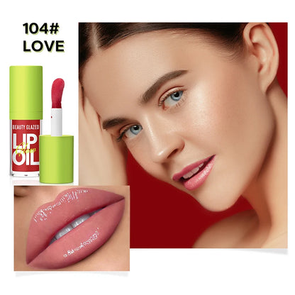 Hydrating Moisturizing Lip Oil Transparent Mirror Gloss Lip Plumper 24 Hours Natural Nourishing Non Drying Lipstick