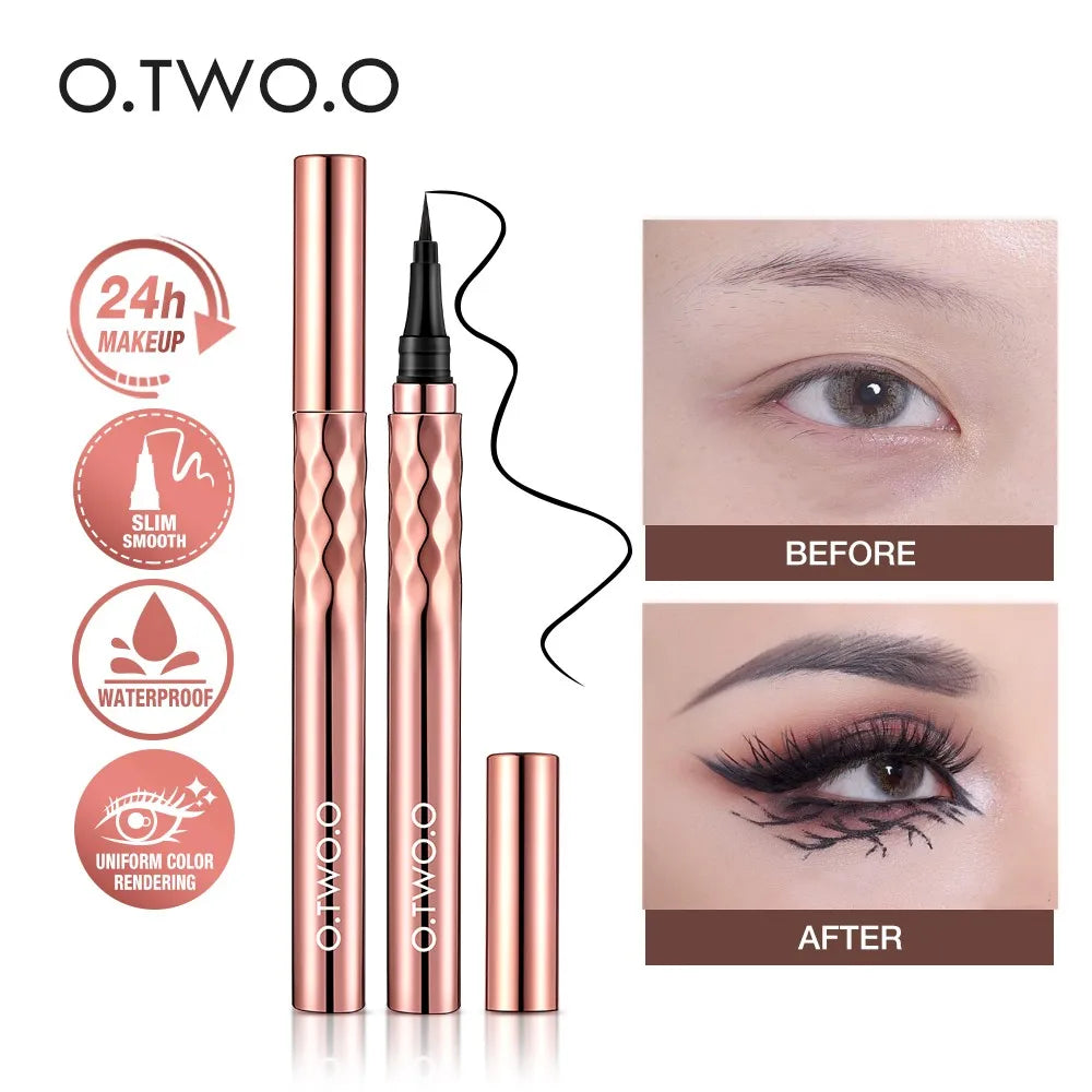 O.TWO.O 24 Hours Lasting Liquid Eyeliner Pencil Easy To Draw Waterproof Eye Liner Pen Quick Dry Smooth Natural Eye Makeup