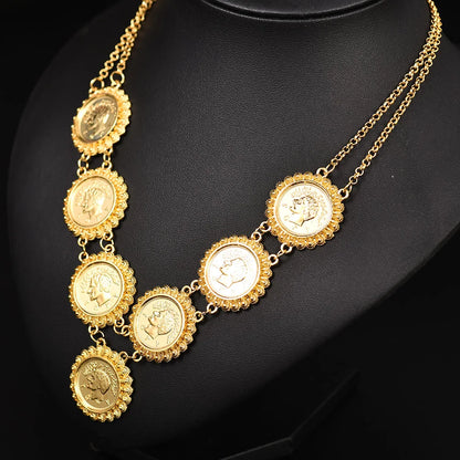 Coin Like Jewelry Make Money Necklace Arabic Coin Necklace for Women Gold Color