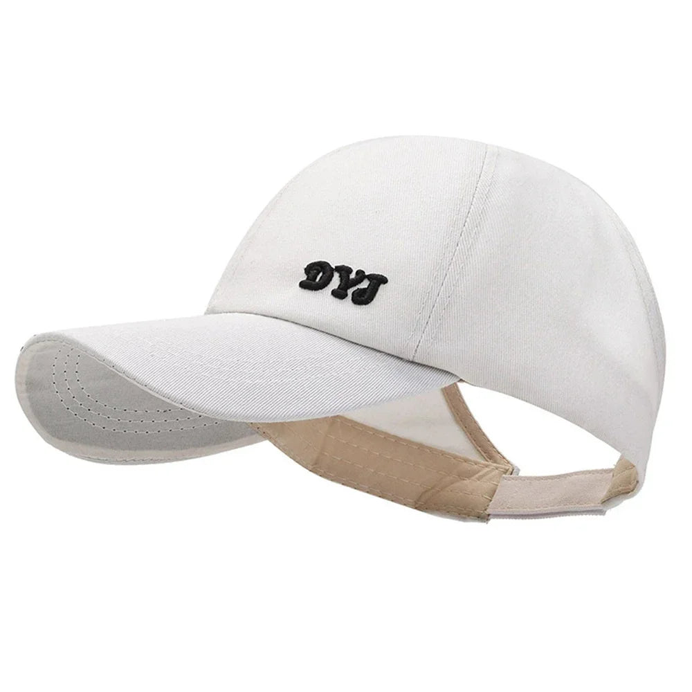 Summer Sun Protection Baseball Cap Women Fashion Wide Brim Sun Hat Empty Top Adjustable Sunscreen Hat Outdoor Travel Cap Running