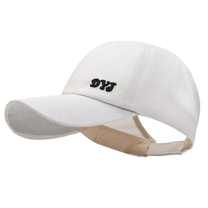 Summer Sun Protection Baseball Cap Women Fashion Wide Brim Sun Hat Empty Top Adjustable Sunscreen Hat Outdoor Travel Cap Running