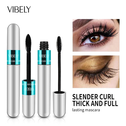 New 4D Silk Fiber Lash Mascara Waterproof VIBELY 3d Mascara For Eyelash Extension Black Thick Lengthening Eye Lashes Cosmetics
