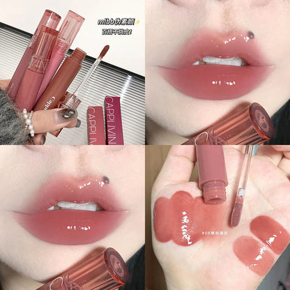 Cappuvini Juice Jelly Lip Gloss Long Lasting Moisturizer Water Light Lipstick Mirror Gloss Lipstick Affordable Makeup