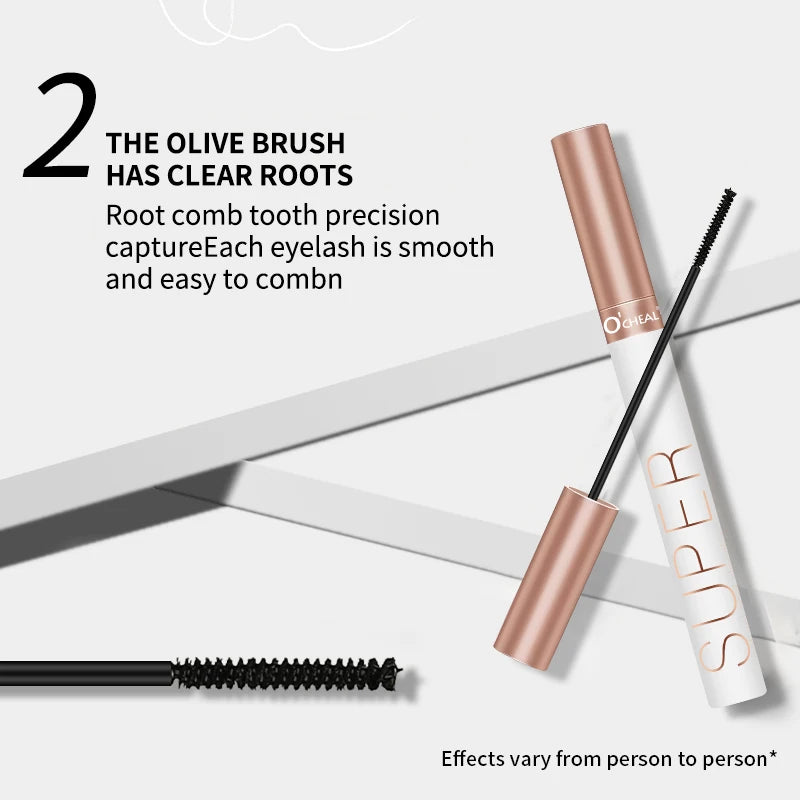 O'CHEAL Curling Mascara Black Thick Waterproof Long Lasting Natural Eyelashes 4D Silk Fiber Lengthening Mascara Beauty Makeup