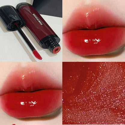 Mirror Lip Gloss Lasting Moisturizing Water Glass Lip Glaze Transparent Tea Red Color Juicy Lip Tint Lips Makeup Cosmetic