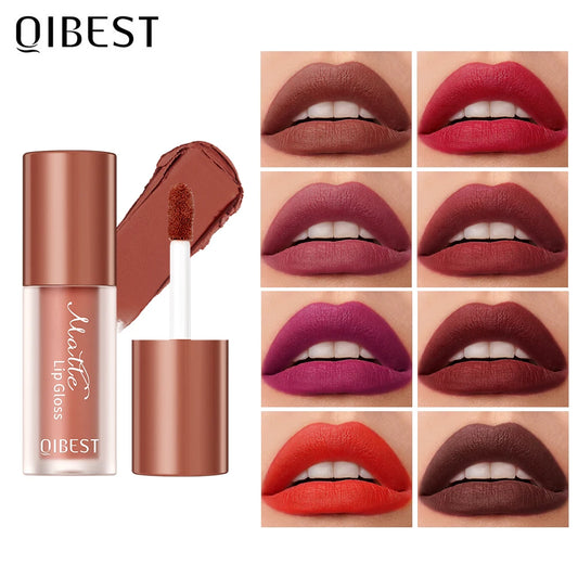 QIBEST  Colors High Quality Lip Gloss Matte Liquid Lipstick Waterproof Long-Lasting Makeup Lip Glaze Lightweight Tint Cosmetic