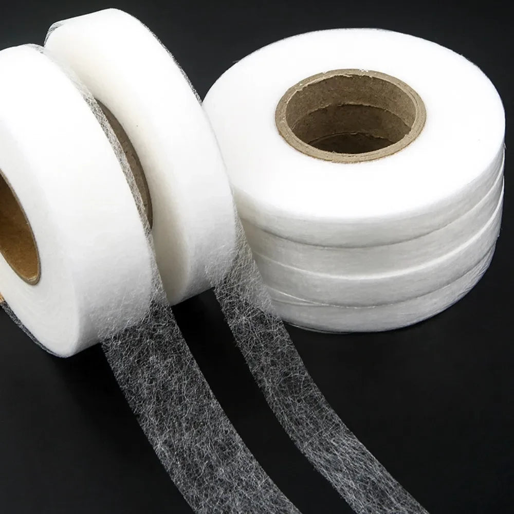 70yards/Roll Double-sided Non-woven Interlining Adhesive Fabric Cloth Iron On Hem Tape Interlining Web
