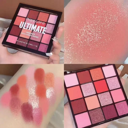 16 Colors Glitter Eyeshadow Palette Shiny Eye Pigments Matte Pearlescent Shimmer Eye Shadow Long Lasting Charming Eyes Cosmetics