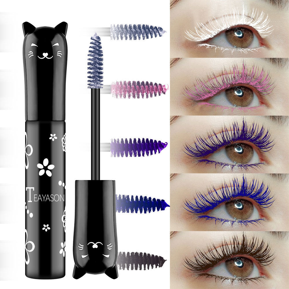 Waterproof Fast Dry Mascara Curls Extension Non-smudge Mascara Blue Pink Purple Black White Coffee Ink Mascara