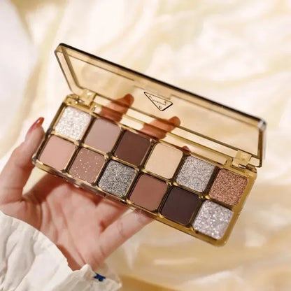 Super Flash Cement Eye shadow Palette Matte Pearl Glitter Eye shadow Cold Tea Brown Eye shadow Korean Beauty Cosmetics