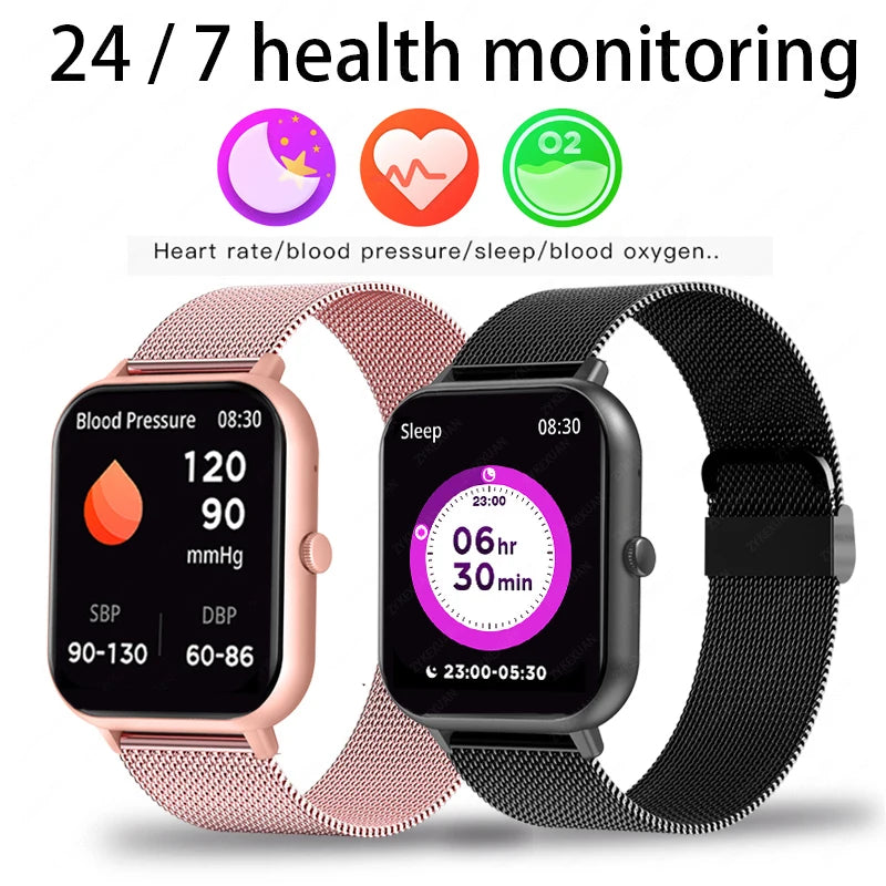 Bluetooth Call Smart Watch Women Men Heart Rate Blood Oxygen Voice Assistant 100+Sports Ladies Smartwatch For Xiaomi