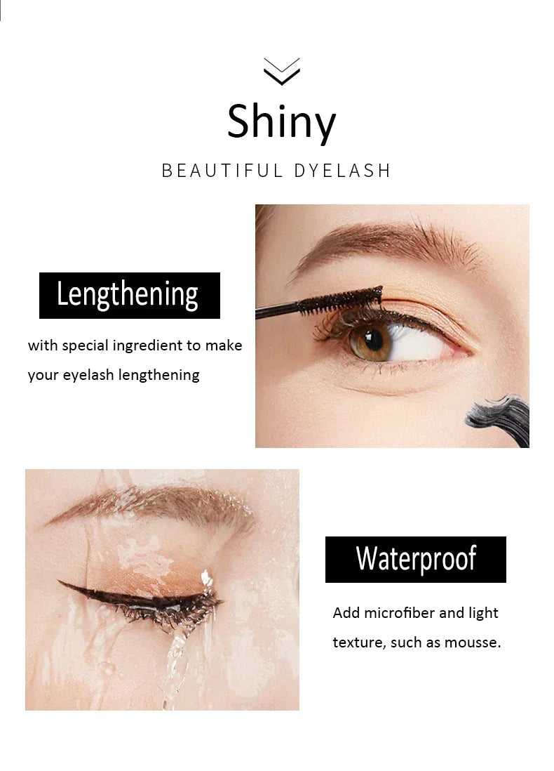 Silk Fiber Matte Mascara Makeup Ultra-Fine Brush Lengthens Eyelashes Waterproof Fast Dry Brown Black Curling Mascara Cosmetic