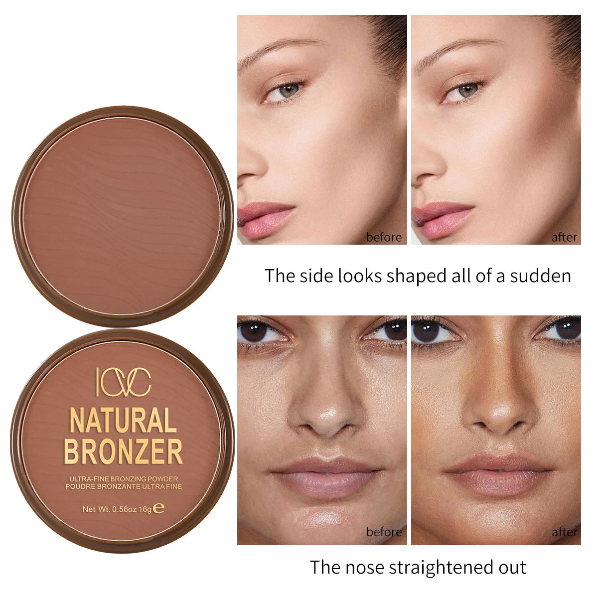 Matte Contouring Palette Multi-Action Long Lasting Natural Stereoscopic 3D Face Shading Powder Contour Eyeshadow Make-up Powder