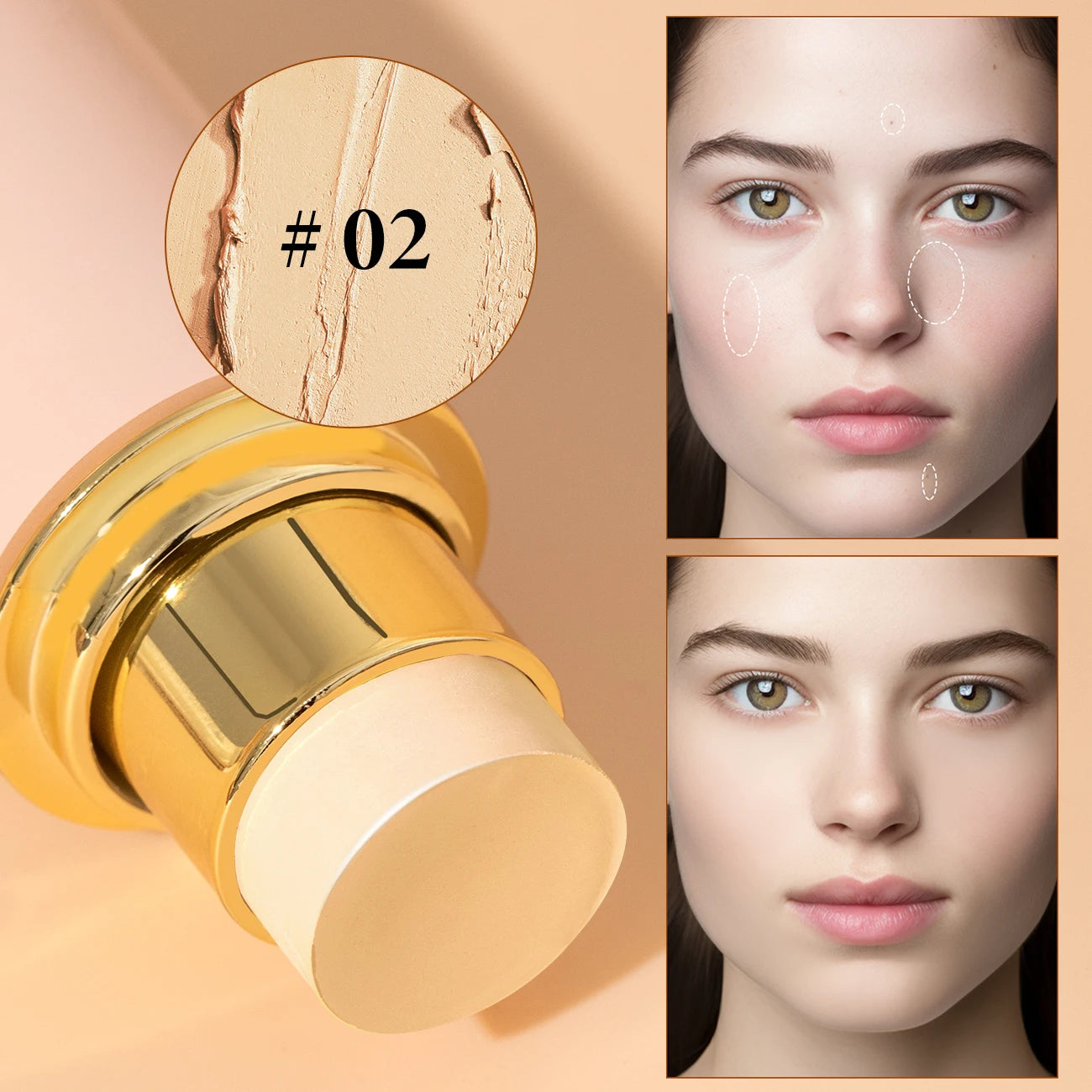 High-End Makeup Pro Foundation Stick, Moisturizing Portable Waterproof Long-Lasting Facial Base Makeup For Natural Flawless Skin