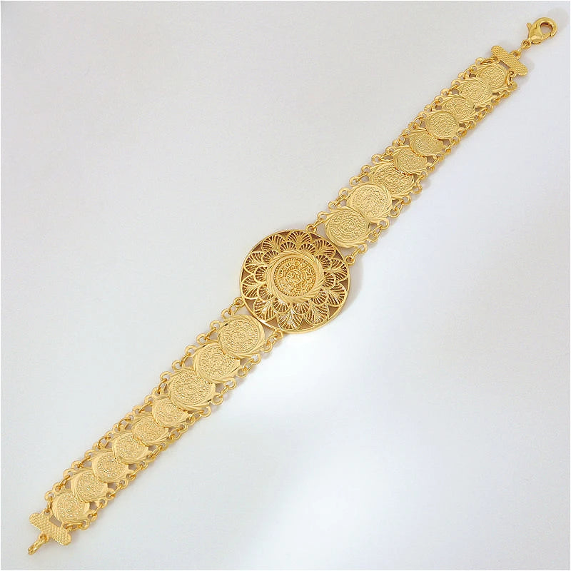 KDE Coin Bracelet for Women Gold Color jewelry Exquisite Party Gift Dubai Luxury Bracelet