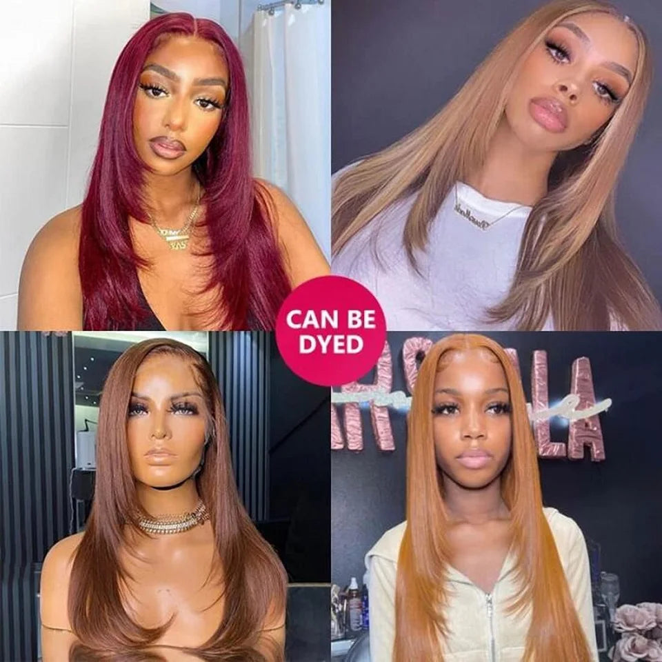 Brazilian Remy Layered Wig Human Hair 16-24 Inches Lace Layered Cut Straight Wig  For Women 4x4 13x4 Lace Front Human Hair Wig
