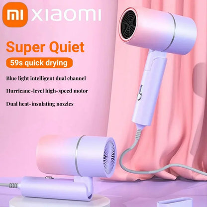 Xiaomi Portable Anion Hair Dryer Quick Dry with Diffuser Blue Light Hair Care Professional Foldable Home Travel Hair Care Dryer