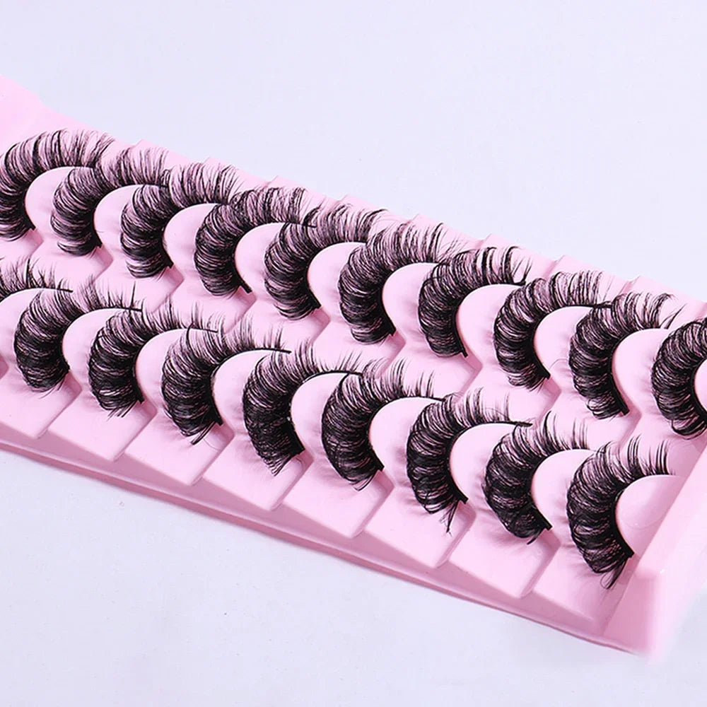 10 Pairs Strip False Eyelashes Dramatic Fluffy False Eyelashes D Curling Natural 3D Three-dimensional Lashes