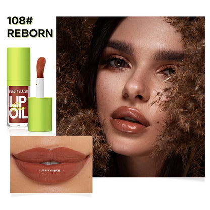 Hydrating Moisturizing Lip Oil Transparent Mirror Gloss Lip Plumper 24 Hours Natural Nourishing Non Drying Lipstick