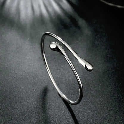 Charm 925 Sterling Silver Bracelets for Women fine Water droplets bangles lady Fashion Wedding Party Christmas Jewelry