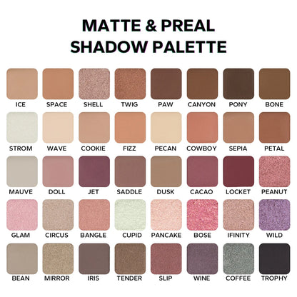 40 Color Eyeshadow Palette, Earth Color Smokey Punk Eyeshadow Powder, Matte & Shimmer & Pearly High Pigmented Eye Cosmetics