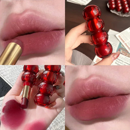 Matte Lipstick Mist Rose Long-Lasting Moisturizing Nude Lipstick Lip Gloss Non-stick Cup Red Sexy Lip Makeup Cosmetic