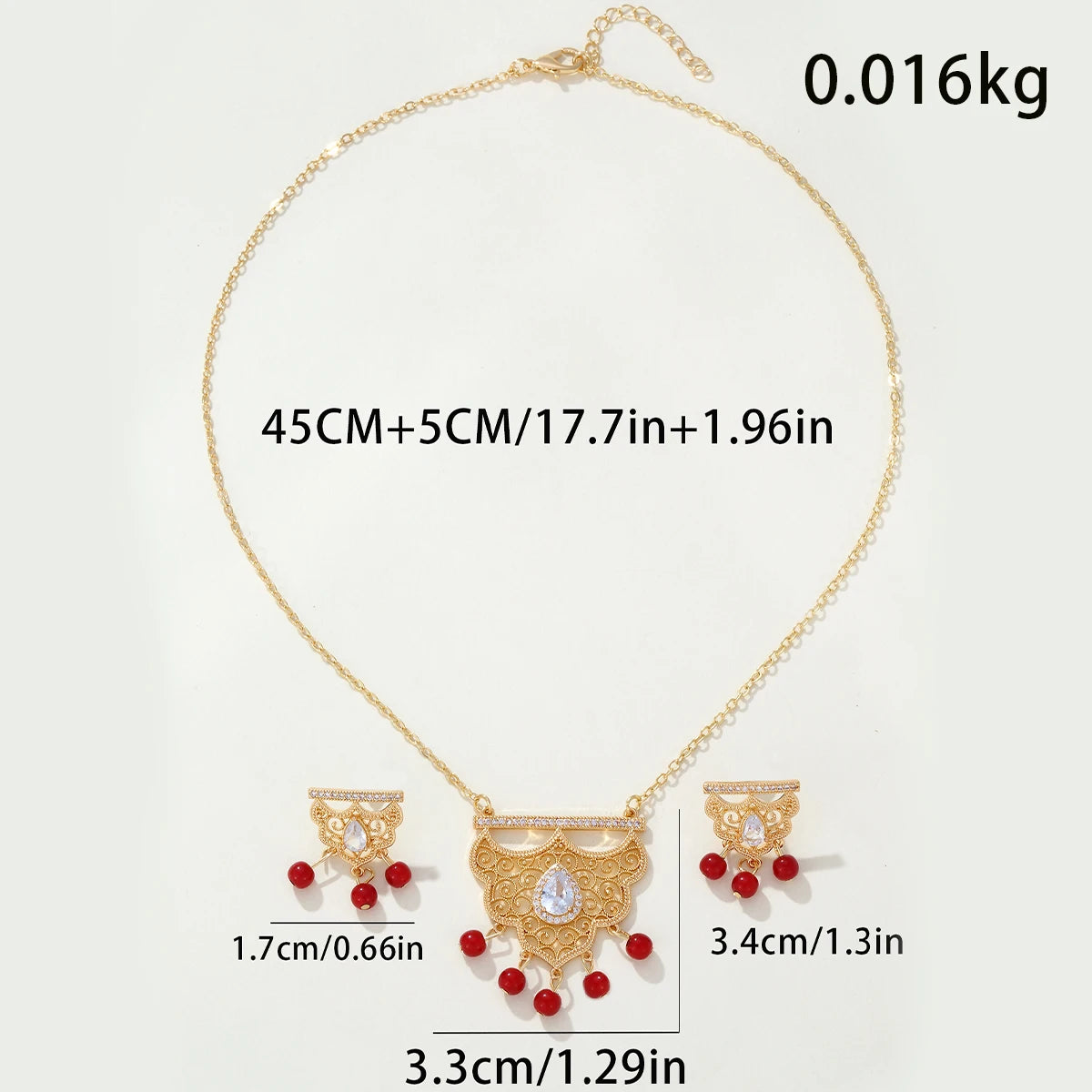 Ethnic Vintage Indian Jewelry Set for Women Bijoux Retro Gold Plated Round Beads Tassel Earring Necklace Sets Luxury Dubai Jewel