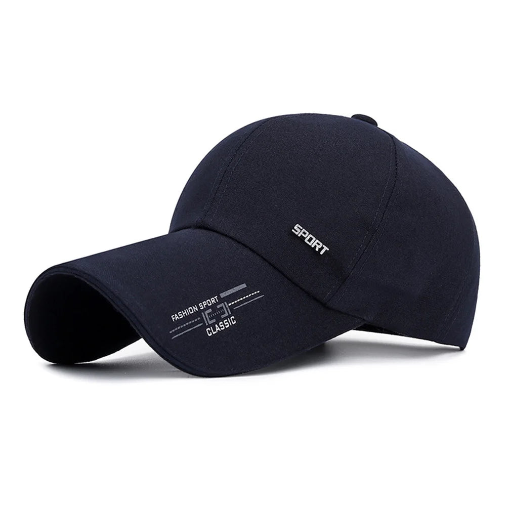 Outdoor Sunscreen Sports Men's Caps Fashion Canvas Unisex Baseball Caps Simple Design Extended Brim Snapback Caps For Men Women