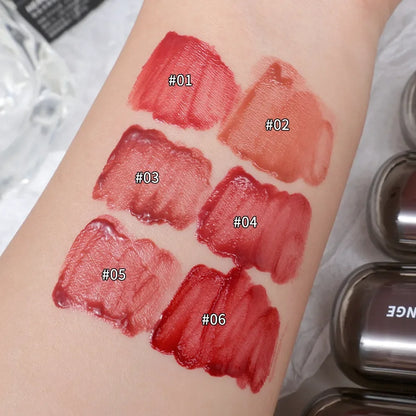 Jelly Moisturizing Liquid Lipstick 6 Color Waterproof Lasting Non-stick Cup Water Glossy Lip Glaze Women Make Up Beauty Cosmetic