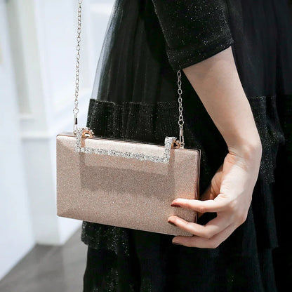 Diamond Party Evening Clutch Bags Small Luxury Cross Body Purses Bride Wedding Wallet With Chain Dinner Handbags For Women
