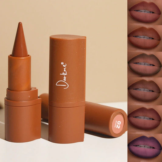 Matte Lip Liner Lipstick Natural Waterproof Long lasting , Brown Color Daily Makeup Match Matte Lipstick