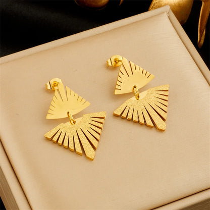 DIEYURO 316L Stainless Steel Heart Butterfly Leaf Drop Earrings For Women Girl Fashion Anti-rust Ear Jewelry