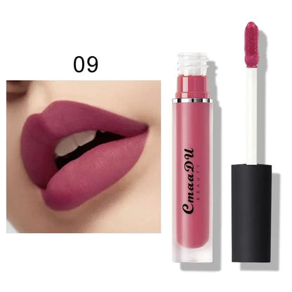 CmaaDU Nude Kiss Velvet Lip Glaze Moisturizing Sexy Lip Tint Lipstick Makeup Waterproof Last 24-Hour Lip Gloss Cosmetic